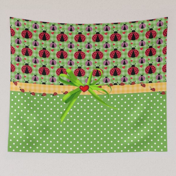 Item preview, Ladybug Pattern with Green Bow designed and sold by purplesensation.