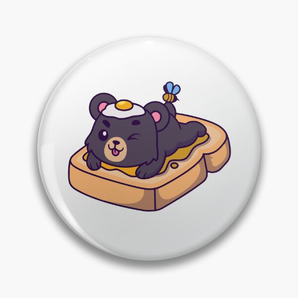 Item preview, Cute Black Bear with Fried Egg on Toast designed and sold by Chrislogo.