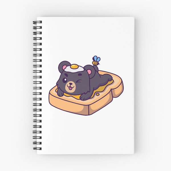 Item preview, Cute Black Bear with Fried Egg on Toast designed and sold by Chrislogo.