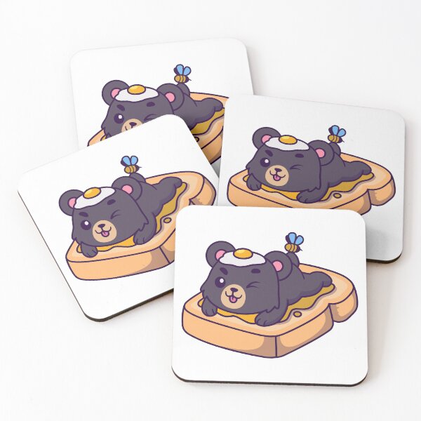 Item preview, Cute Black Bear with Fried Egg on Toast designed and sold by Chrislogo.