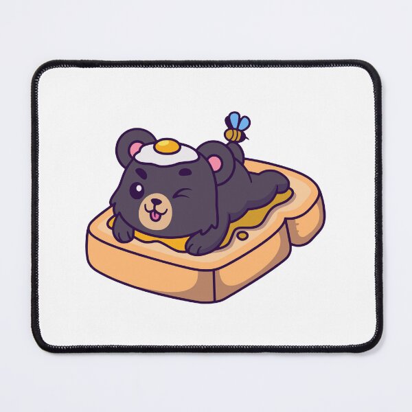 Item preview, Cute Black Bear with Fried Egg on Toast designed and sold by Chrislogo.