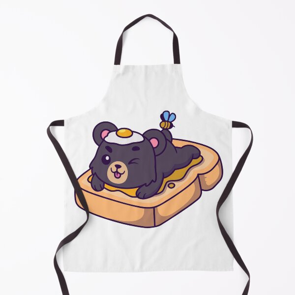 Item preview, Cute Black Bear with Fried Egg on Toast designed and sold by Chrislogo.
