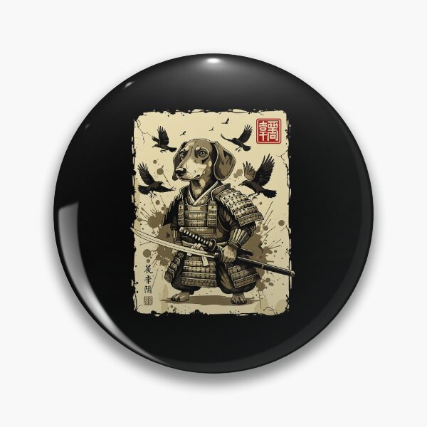 Item preview, Vintage Samurai Dachshund Warrior in Traditional Japanese Armor designed and sold by titanlevi.