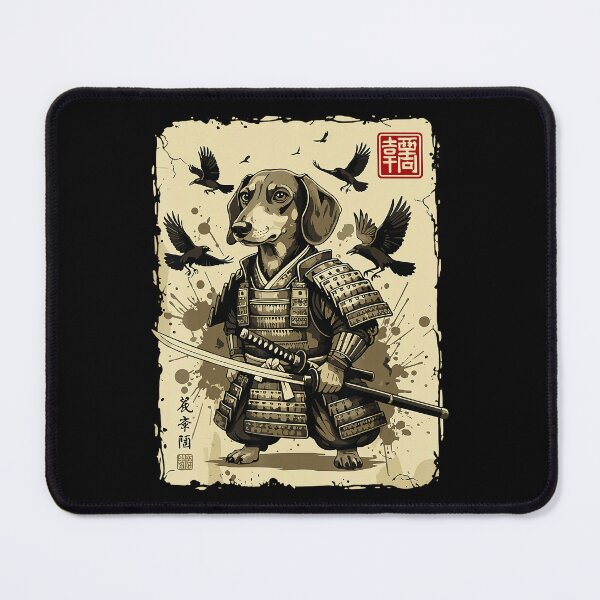 Item preview, Vintage Samurai Dachshund Warrior in Traditional Japanese Armor designed and sold by titanlevi.