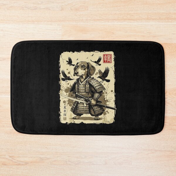 Item preview, Vintage Samurai Dachshund Warrior in Traditional Japanese Armor designed and sold by titanlevi.