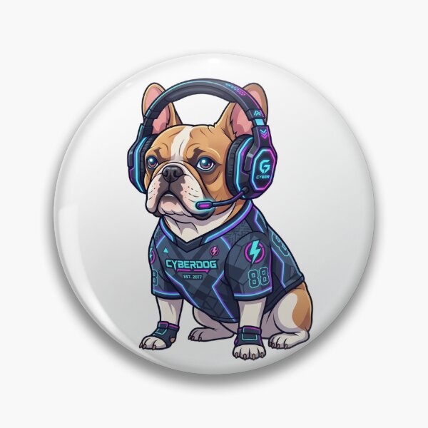Item preview, Gamer Dog Frenchie E-sports Squad Neon Tech designed and sold by PictoVibe.