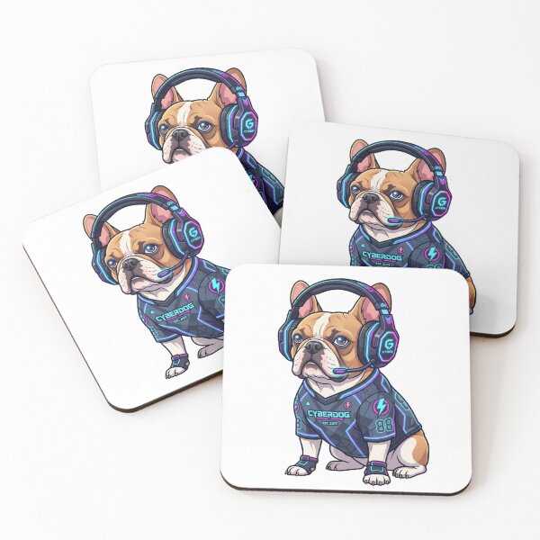 Item preview, Gamer Dog Frenchie E-sports Squad Neon Tech designed and sold by PictoVibe.