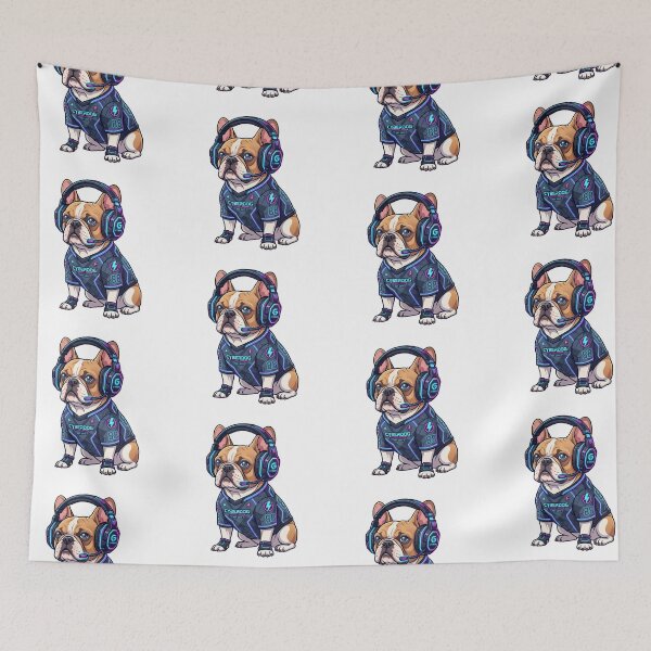 Item preview, Gamer Dog Frenchie E-sports Squad Neon Tech designed and sold by PictoVibe.