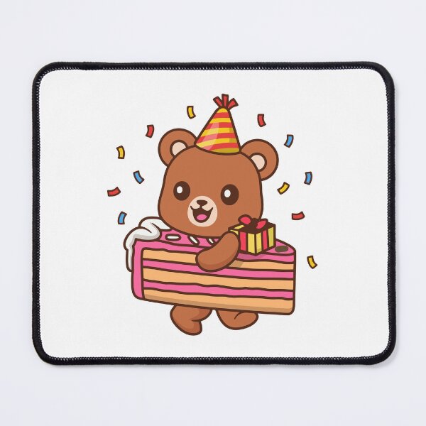 Item preview, Cute Birthday Bear with Giant Cake and Gift designed and sold by Chrislogo.