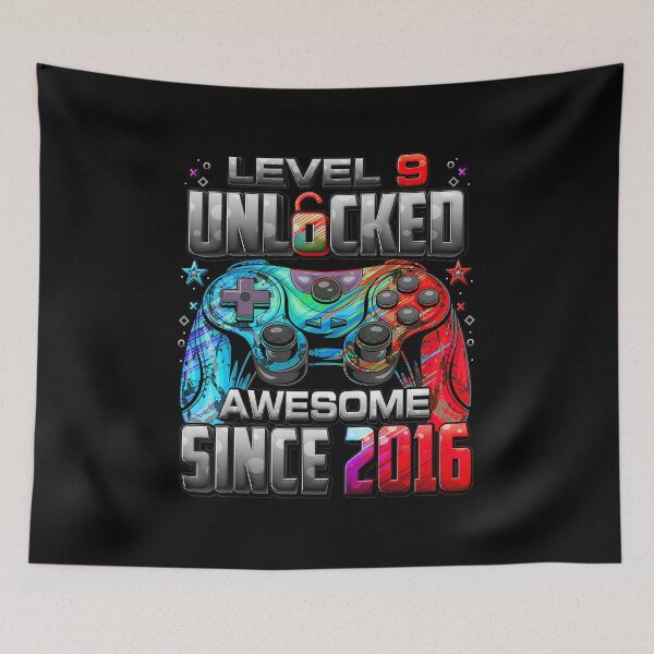 Item preview, Level 9 Birthday Gamer Controller Art With Retro Arcade Energy designed and sold by FGTV2021.