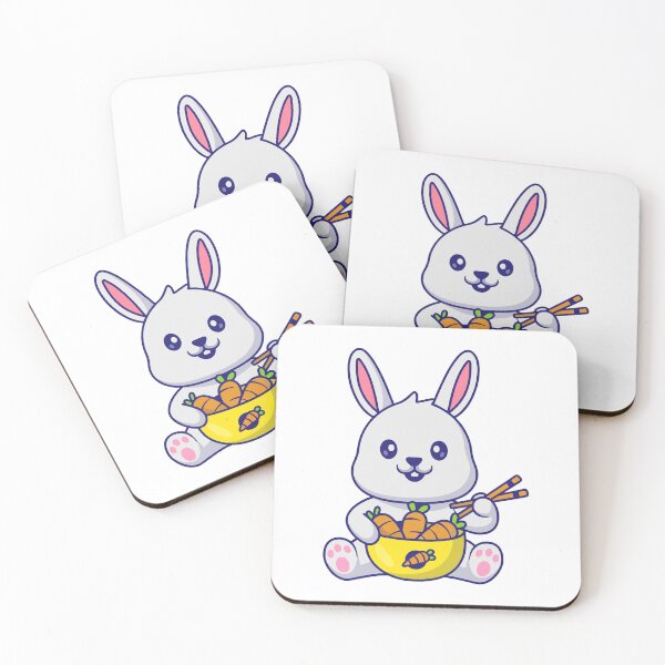 Item preview, Cute White Bunny Eating Bowl of Carrots designed and sold by Chrislogo.
