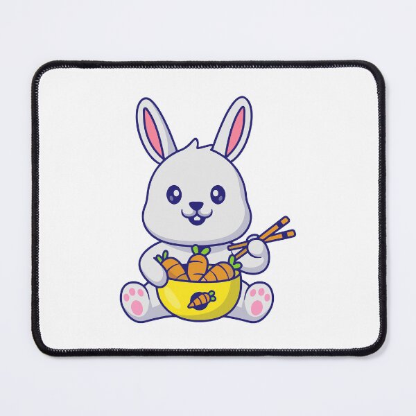 Item preview, Cute White Bunny Eating Bowl of Carrots designed and sold by Chrislogo.