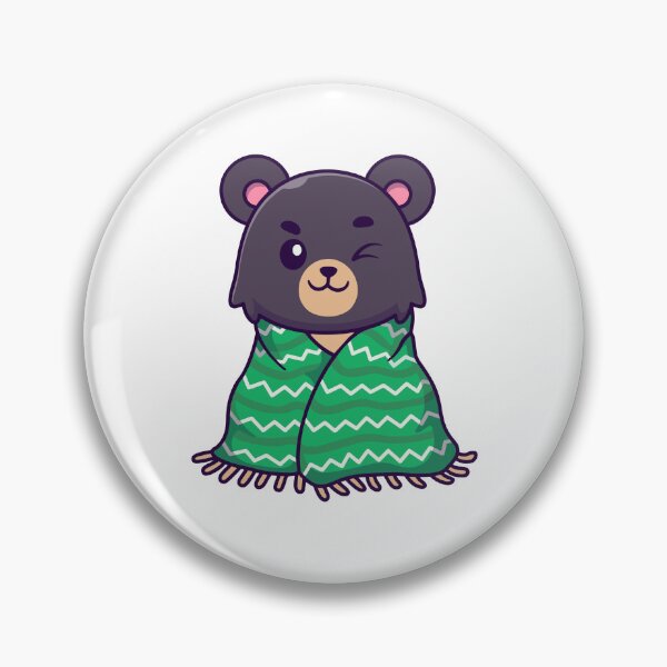 Item preview, Cute Cozy Bear Wrapping in Green Blanket Illustration designed and sold by Chrislogo.