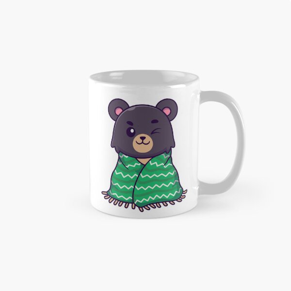 Item preview, Cute Cozy Bear Wrapping in Green Blanket Illustration designed and sold by Chrislogo.