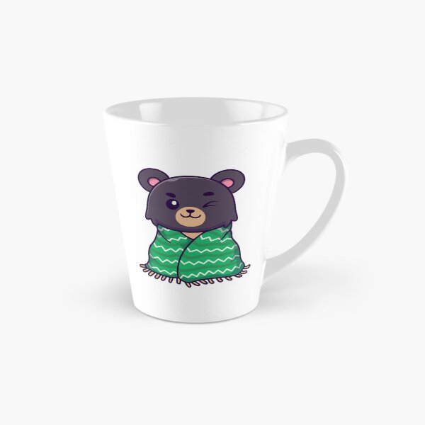 Item preview, Cute Cozy Bear Wrapping in Green Blanket Illustration designed and sold by Chrislogo.