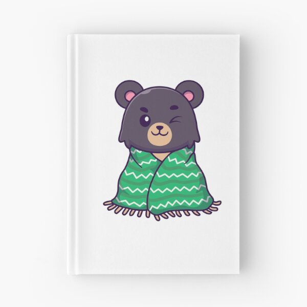 Item preview, Cute Cozy Bear Wrapping in Green Blanket Illustration designed and sold by Chrislogo.