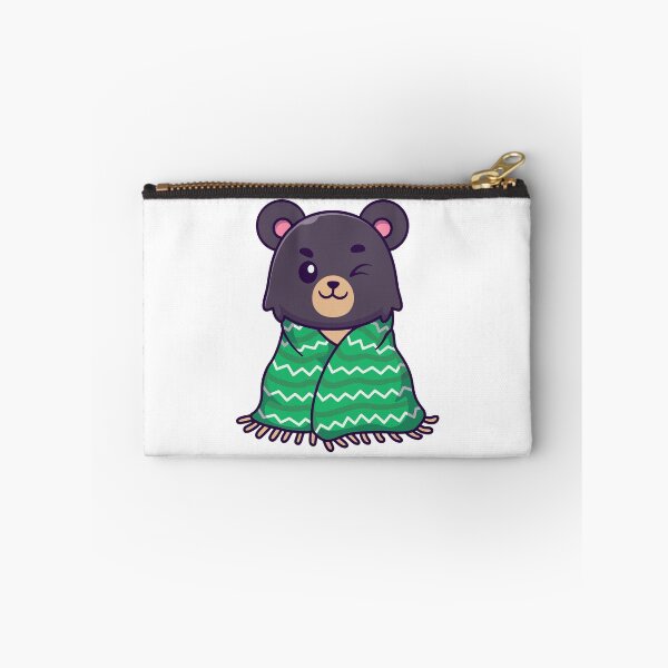 Item preview, Cute Cozy Bear Wrapping in Green Blanket Illustration designed and sold by Chrislogo.