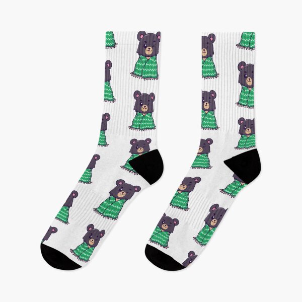 Item preview, Cute Cozy Bear Wrapping in Green Blanket Illustration designed and sold by Chrislogo.