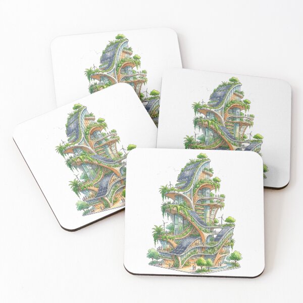 Item preview, Solarpunk Utopian Green City Eco Friendly Future designed and sold by PictoVibe.
