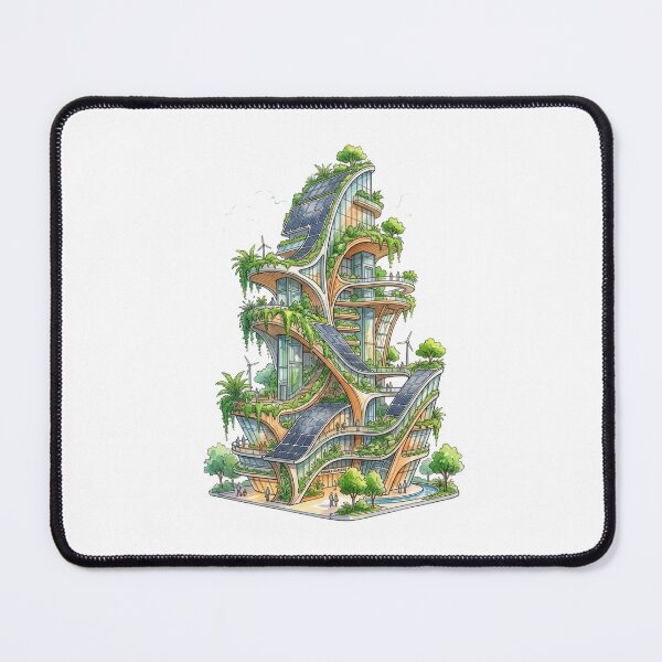 Item preview, Solarpunk Utopian Green City Eco Friendly Future designed and sold by PictoVibe.