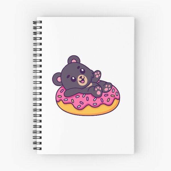 Item preview, Cute Little Bear Floating on Pink Glazed Donut Illustration designed and sold by Chrislogo.