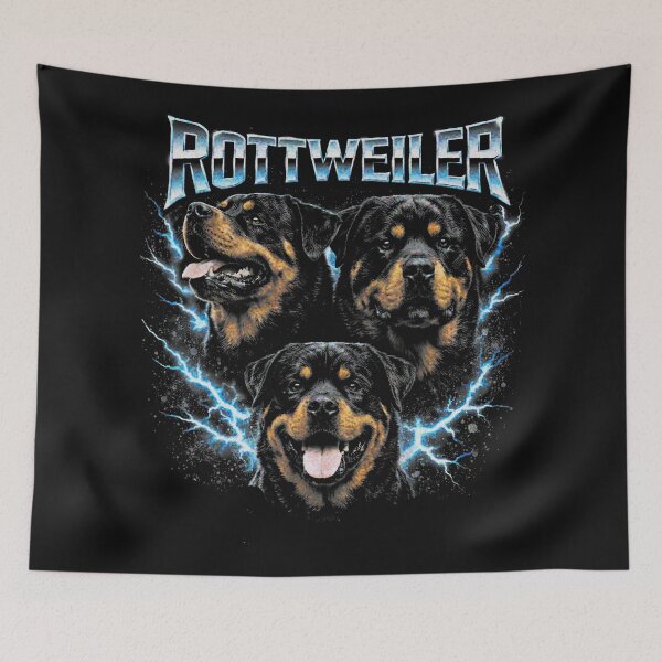 Item preview, Rottweiler Heavy Metal Lightning with Fierce Dog Portraits designed and sold by Masonixem.