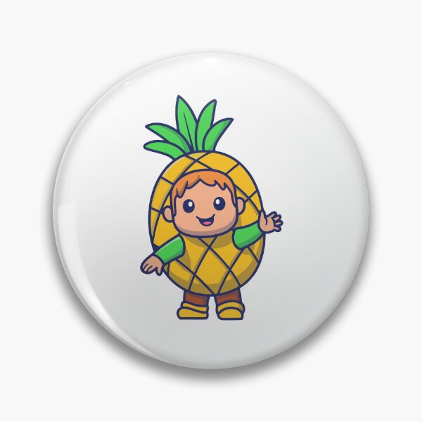 Item preview, Cute Kid Wearing Pineapple Costume Waving Illustration designed and sold by Chrislogo.