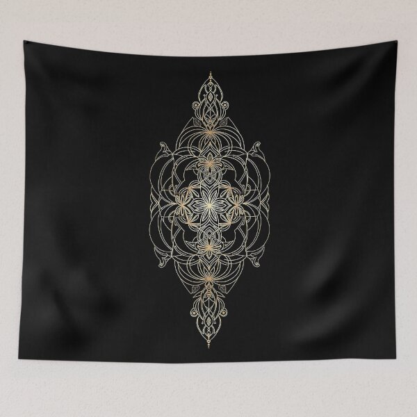 Item preview, Mandala de geometría sagrada dorada, arte espiritual designed and sold by UrbanPrts.