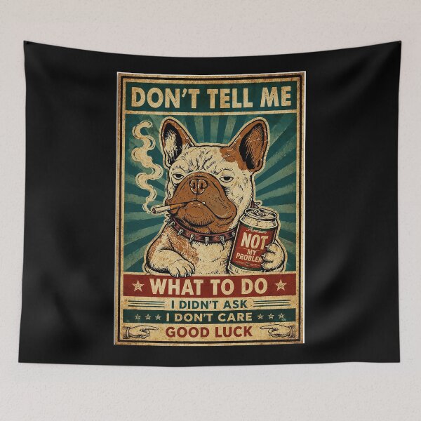 Item preview, Grumpy Bulldog Retro Poster With Sarcastic Attitude Energy designed and sold by ferminhays.