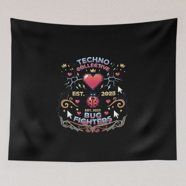 Item preview, Bug Fighters Techno Collective Retro Pixel Art Programmer designed and sold by Sitred123.