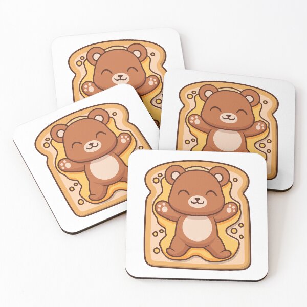 Item preview, Cute Teddy Bear Lying on Honey Toast Bread Illustration designed and sold by Chrislogo.
