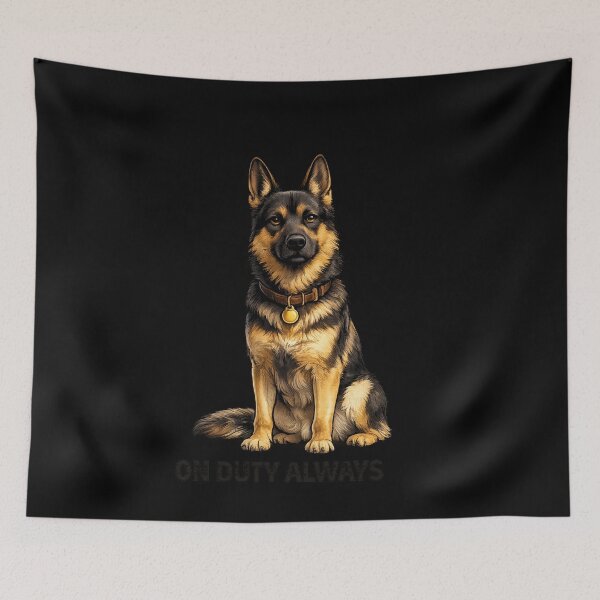 Item preview, German Shepherd On Duty Always Sticker | Loyal K9 Dog Gift for German Shepherd Lovers designed and sold by ArtByTripti.
