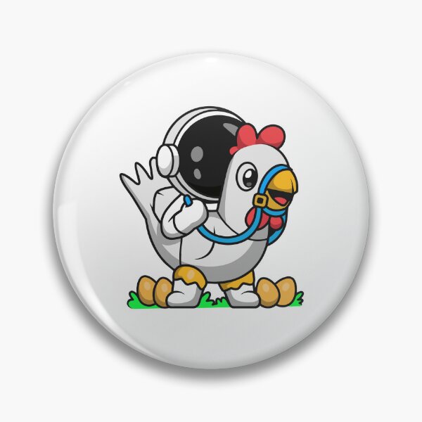 Item preview, Cute Astronaut Chicken Laying Golden Eggs Illustration designed and sold by Chrislogo.