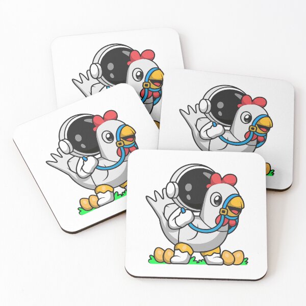 Item preview, Cute Astronaut Chicken Laying Golden Eggs Illustration designed and sold by Chrislogo.