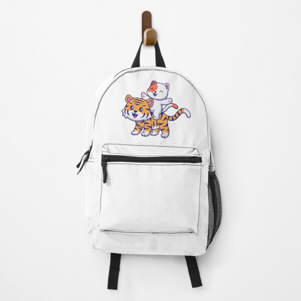 Item preview, Cute Cat Riding on Back of Little Tiger Illustration designed and sold by Chrislogo.