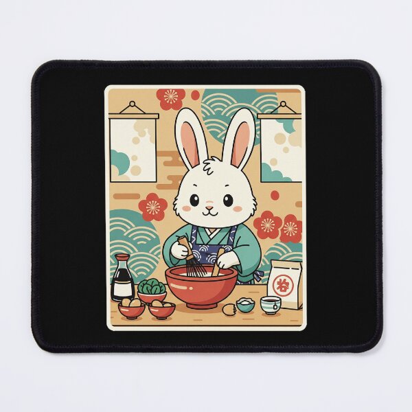 Item preview, Cute Bunny Making Ramen in Cozy Japanese Kitchen designed and sold by JordynLadukeg65.