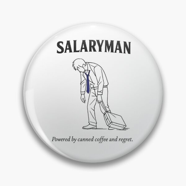 Item preview, SALARYMAN — Powered by Canned Coffee and Regret Minimalist Line Art  designed and sold by maaameee.