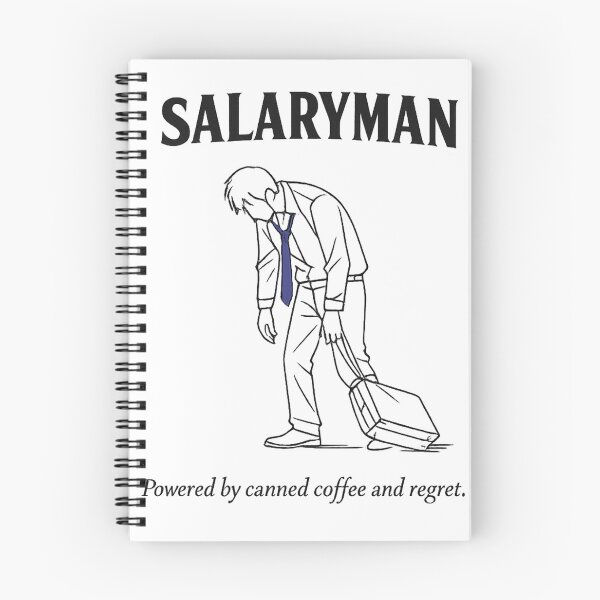 Item preview, SALARYMAN — Powered by Canned Coffee and Regret Minimalist Line Art  designed and sold by maaameee.