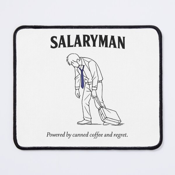 Item preview, SALARYMAN — Powered by Canned Coffee and Regret Minimalist Line Art  designed and sold by maaameee.