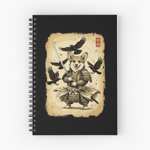 Item preview, Vintage Samurai Corgi Warrior with Ravens and Classic Armor designed and sold by titanlevi.