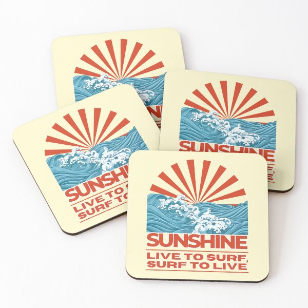 Item preview, Vintage Sunshine Japanese Wave Surf Design designed and sold by SilverSeaBKK.