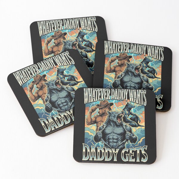 Item preview, Retro Muscular Werewolf Meme Whatever Daddy Wants Gets designed and sold by Vermanartist.