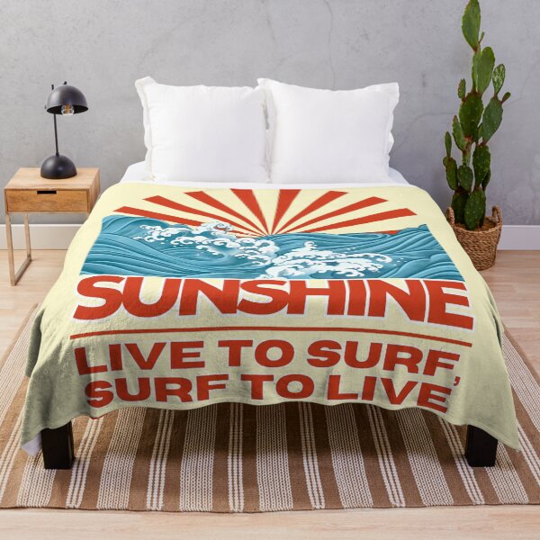 Item preview, Vintage Sunshine Japanese Wave Surf Design designed and sold by SilverSeaBKK.