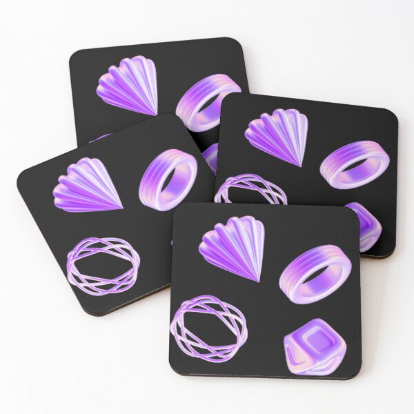 Item preview, 3D Purple Chrome Geometric | Y2K Metallic Abstract Art designed and sold by Rawafi Art Studio.