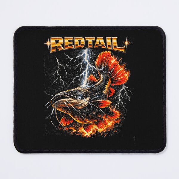 Item preview, Redtail Catfish Heavy Metal Retro Aquarium Fish Lightning designed and sold by Masonixem.