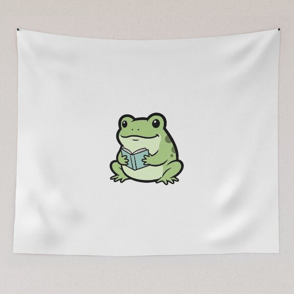 Item preview, Cute Reading Frog Minimal Bookworm Animal Illustration designed and sold by Osmose-Studio ⭐⭐⭐⭐⭐.