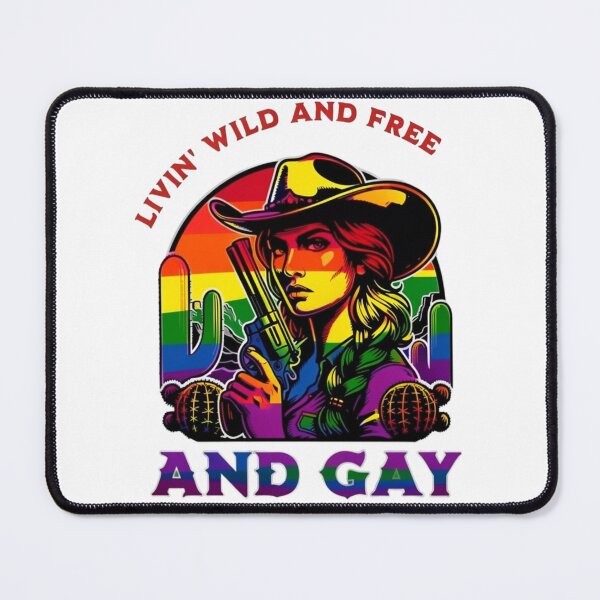 Item preview, Gay Rainbow Cowgirl Living Wild and Free designed and sold by petalandarmour.