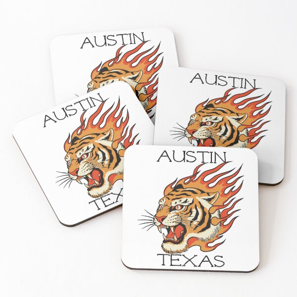 Item preview, Austin Texas Tiger Flame Tattoo designed and sold by shoptxts.