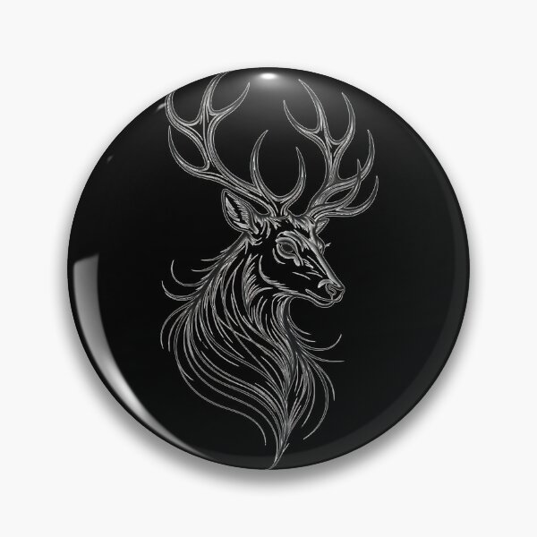 Item preview, Black and White Deer Line Art Illustration designed and sold by UrbanPrts.