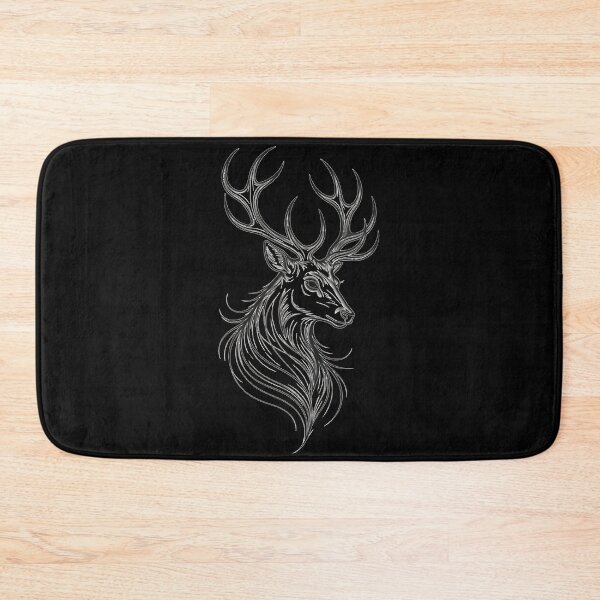 Item preview, Black and White Deer Line Art Illustration designed and sold by UrbanPrts.